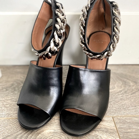 Givenchy Chain Ankle Block Heel Sandals - Picture 2 of 8